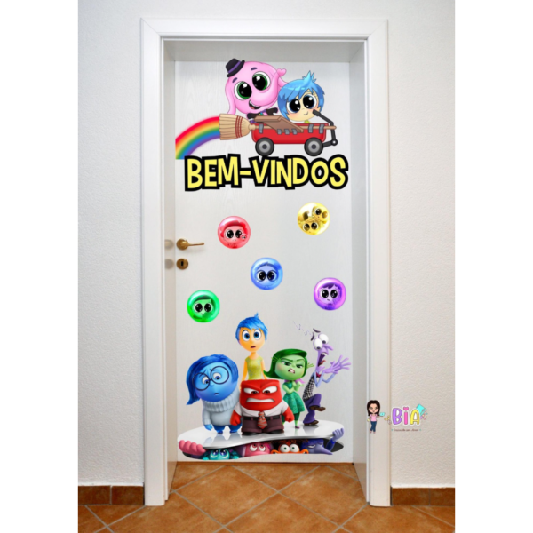 Painel de Porta Bem Vindos Divertida Mente