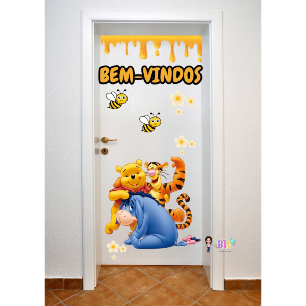 Painel de Porta Bem Vindos Ursinho Pooh