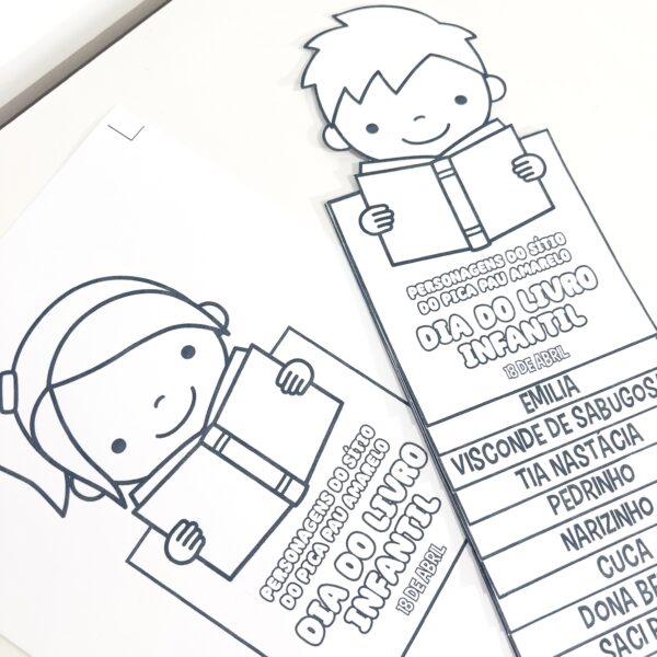 Atividade Dia do Livro Infantil para colorir.