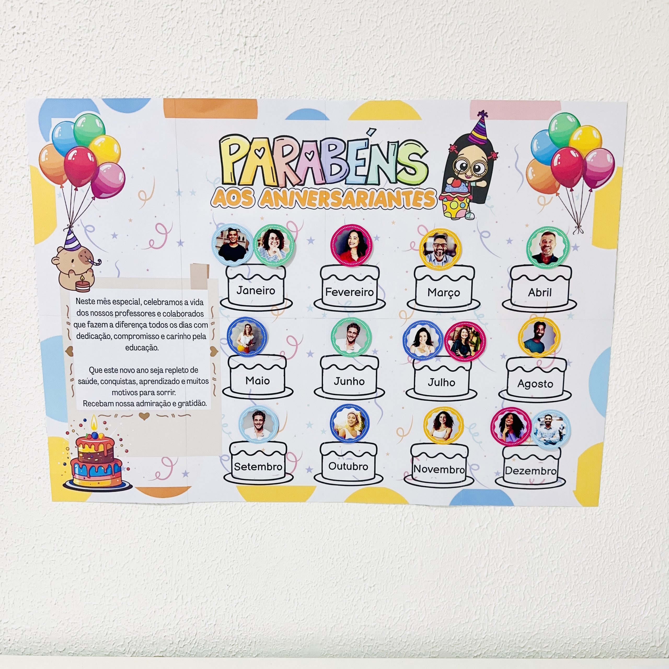 Painel de Aniversariantes – Professores, Colaboradores e Coordenadores