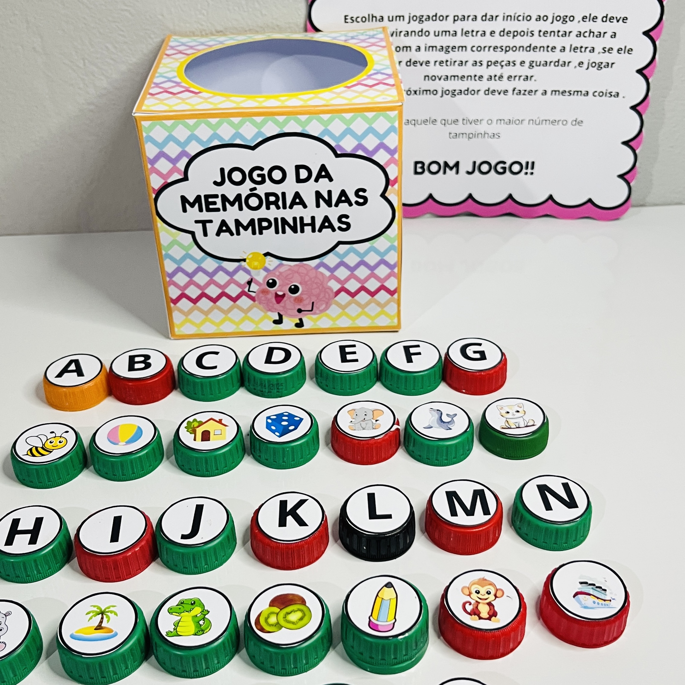 Jogo da Memória nas Tampinhas