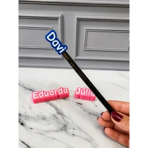 Ponteira de Lápis Personalizada com Nome em 3D